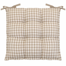 Gingham Seat Pad - Natural