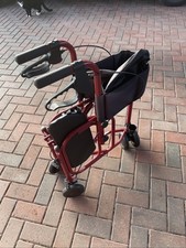 Uniscan Triumph 3-Wheel Foldable Walker, Seat, Storage and telescopic stick. VGC