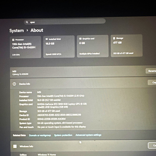 Msi cyborg a13udx - cyborg, 15.6"