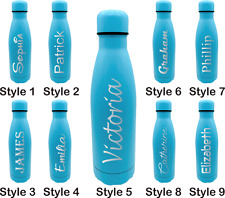 Name Personalised Water Bottle Stainless Steel Vacuum Insulated Chilly Hot 500ml