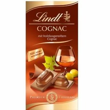 LINDT COGNAC LIQUEUR MILK CHOCOLATE BAR (100g) IMPORTED (Lindor) 