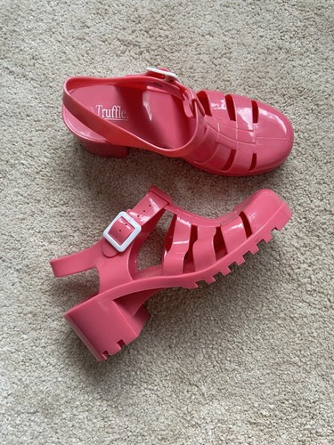 Truffle jelly heels coral - 7,