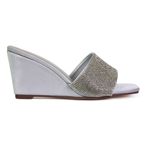 Womens diamante low wedge - low,