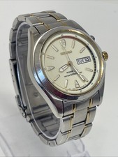Seiko Kinetic Gents Quartz Watch- RUNS SLOW/ SPARES/REPAIR -NEW CAPACITOR FITTED