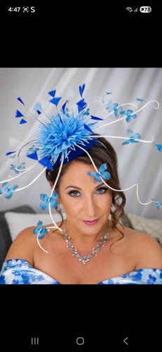 Blue white feather butterfly - blue,