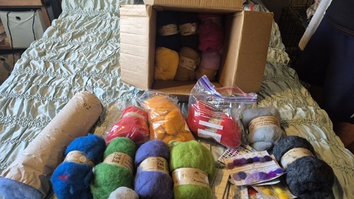 Needle felting carded - felting, wool