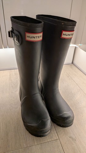 Girls navy hunter wellington - girls,