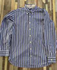 Gant Mens Shirt 2 py 80s Mixer Blues Size Large Blue Striped Long Sleeve