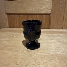 Black Glass Chicken Egg Cup Made in France