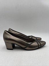 Easy Street Women's Lotus Pewter Pointed Toe Block Heel Pumps Size 8.5 M