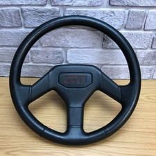 Genuine Peugeot 205, 309 GTi Phase 2 black leather Steering Wheel. ORIGINAL. 1C
