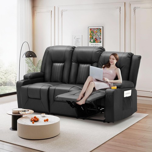 Recliner sofa with cup - 77",