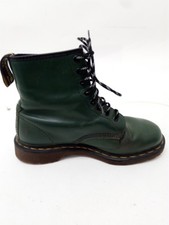 Dr Martens Green Leather Lace-Up Boots UK Size 6 Vintage Style