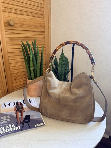 Gucci beige suede leather - gucci,