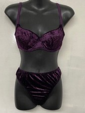 Ladies Velvet Effect Bra And