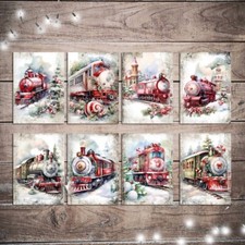 Vintage Christmas Train Card