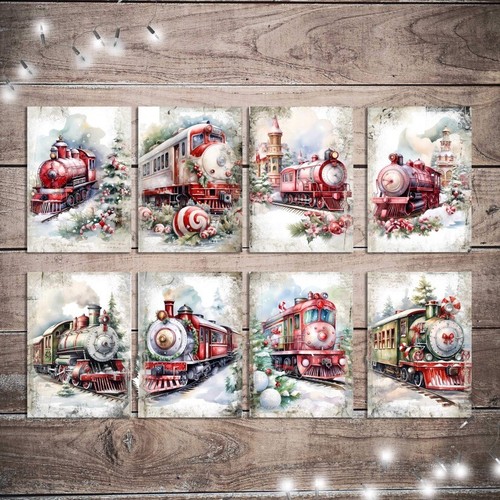 Vintage christmas train card - christmas,