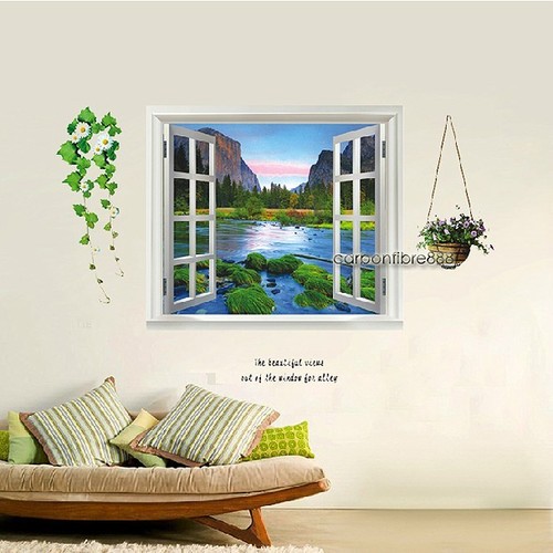 Huge window mountain - huge, 3d