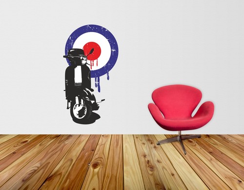 Scooter mod retro wall - mod, sticker