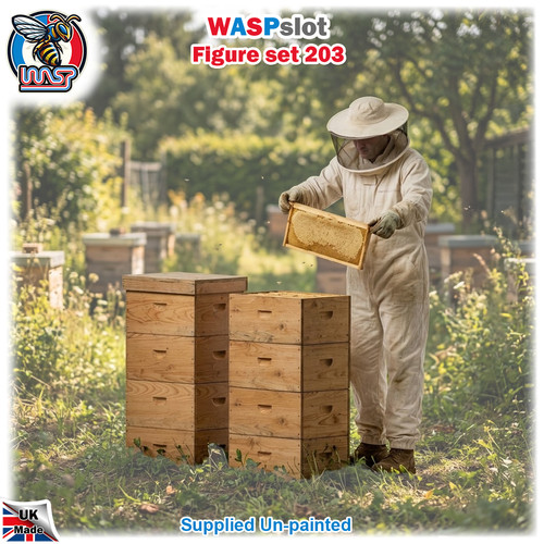 Bee keeper and hives 1 - hives,