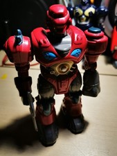 Electronic Walking maroon  Super  Robot  With  Lights 6" Tall