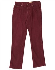 WRANGLER Mens Arizona Stretch Straight Jeans W32 L32 Burgundy Cotton JN05