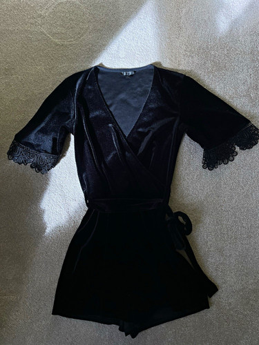 Topshop black velvet wrap - topshop,