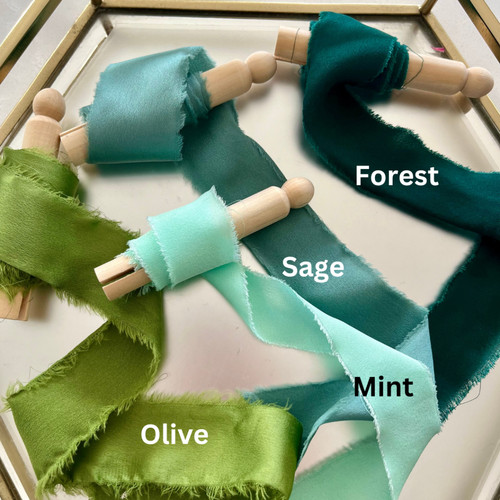 Hand torn silk - hand, ribbon