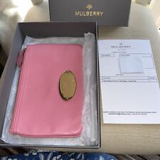MULBERRY Authentic Rose Petal Pink Calf Leather Pouch Gold H/W. New In Box. £275