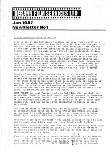 Derann super 8mm newsletter - 8mm,