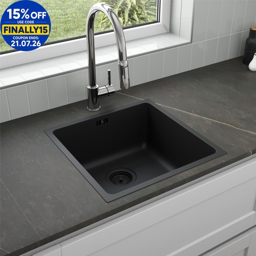 Grey inset kitchen sink - kitchen,