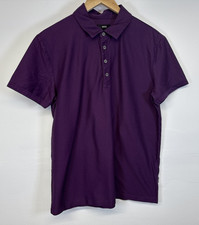 Hugo Boss Mercerised Cotton Polo Shirt Purple Regular Fit Mens Size XL