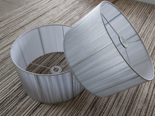 Large silver drum - large, lampshade
