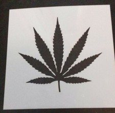 2 x cannabis leaf  Wall art / card making stencils   3" - 8" high  Mylar 350 mcg