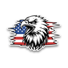 USA American Bald Eagle Flag Vinyl Sticker Decal Car Window Scrapbook 110x75mm
