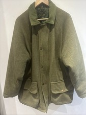 Tweed Shooting Hunting Jacket Beating Mens Medium XL Green Waterproof Turnstone