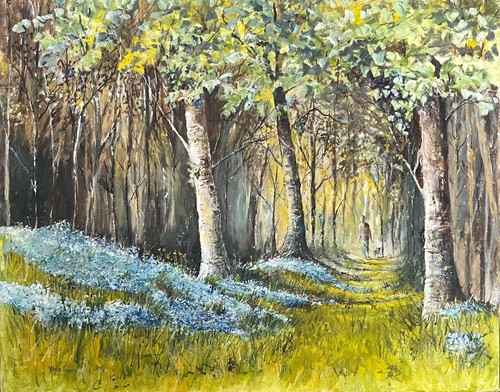 Bluebell woods original - bluebell, oil