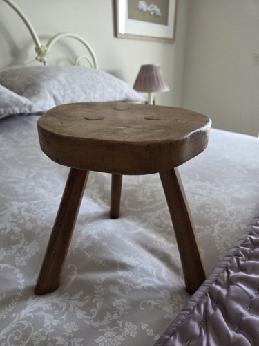 Vintage wooden milking stool - vintage,