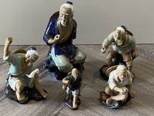  Job lot of Vintage Chinese Shiwan Mudman Figures  Oriental Ceramic Wanjiang