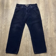 Levi’s 569 Corduroy Trousers Navy Cotton Straight Leg Loose Fit Men’s 36W x 30L