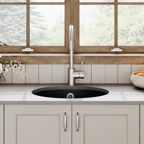 460mm round black - 460mm, fireclay