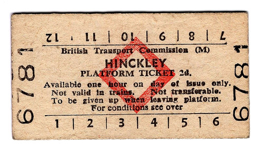 Railway platform ticket