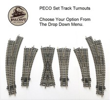 OO Gauge PECO Nickle Silver SetTrack Turnouts and Crossovers