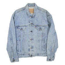 LEVI'S Mens Blue Denim Jacket 2XL Cotton Blend Button Closure Classic Fit Casual
