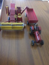 Dinky farm set, Massey Combine, Tractor, & trailer