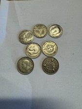 7 BRITISH SILVER THREE PENCE
