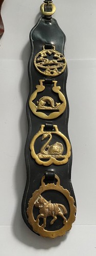 Black horse leather strap with - black,