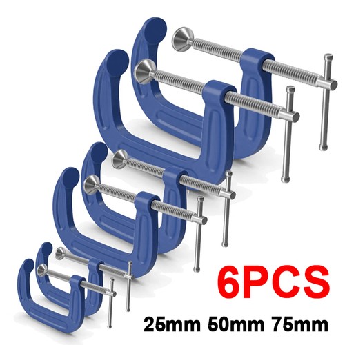 6pce clamp set - g-clamp, screw