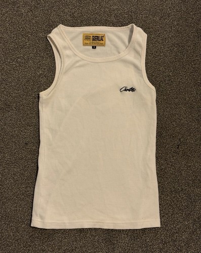 Corteiz waffle knit vest white - waffle,