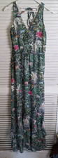 H&M Conscious Collection - Size UK 8 Floral Leaf Print Maxi Dress Wedding Guest